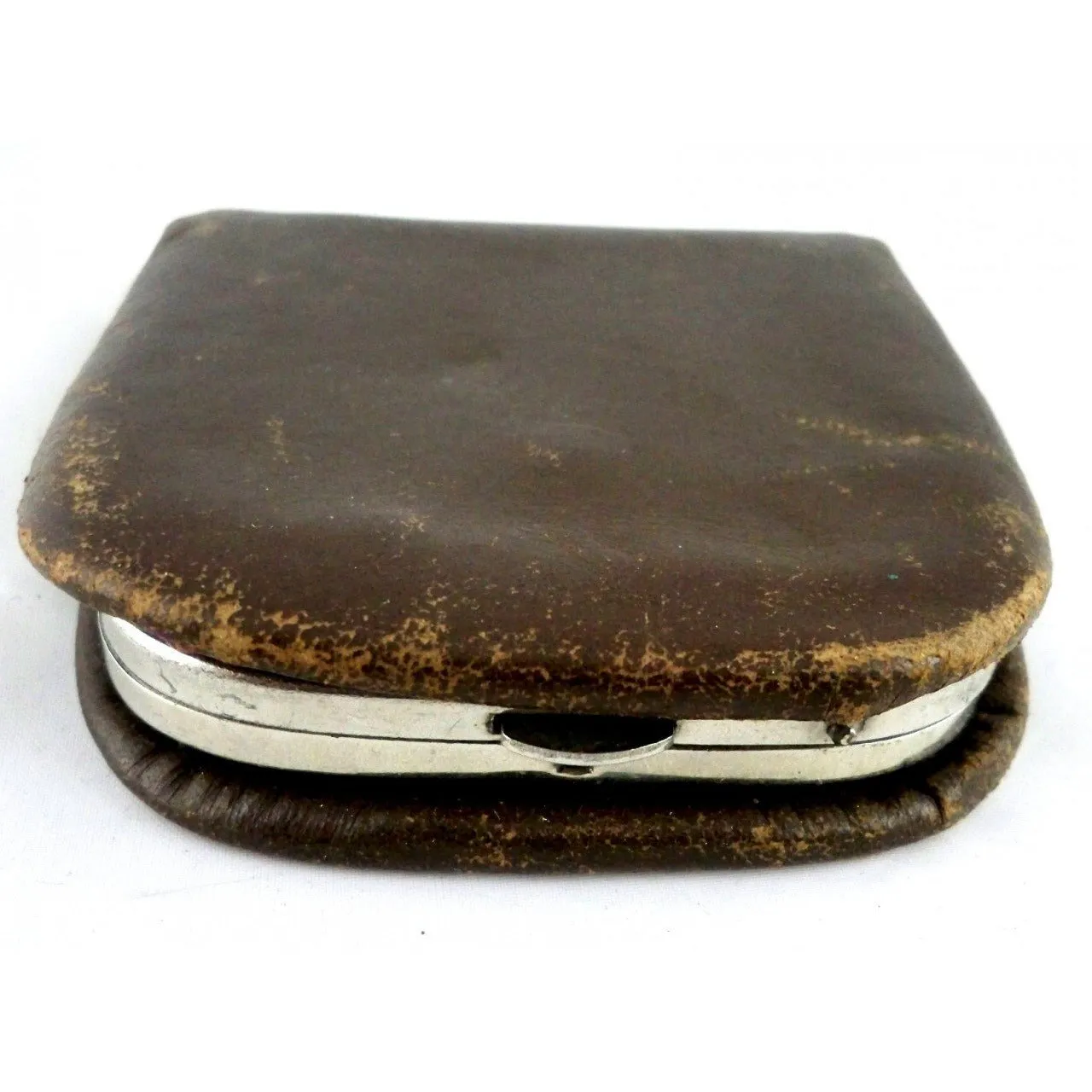 Vintage Ladies Brown Leather Common Sense  Change Purse 1920s