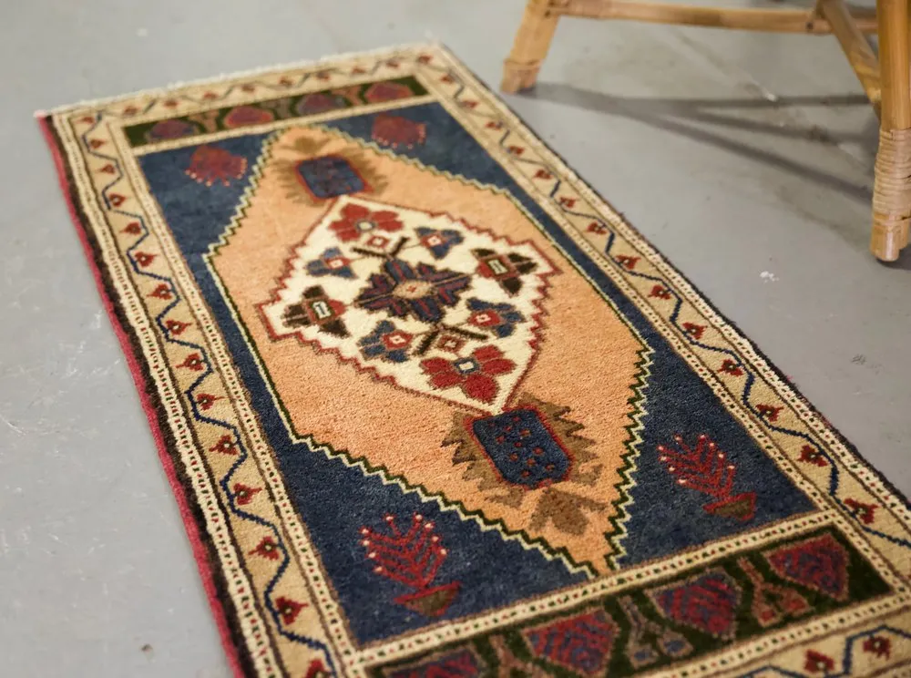 Vintage Mini Turkish Rug 20"x41"