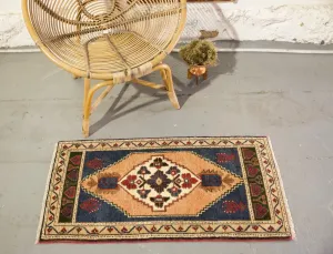 Vintage Mini Turkish Rug 20"x41"