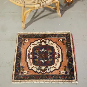 Vintage Mini Turkish Rug 23"x25.5"