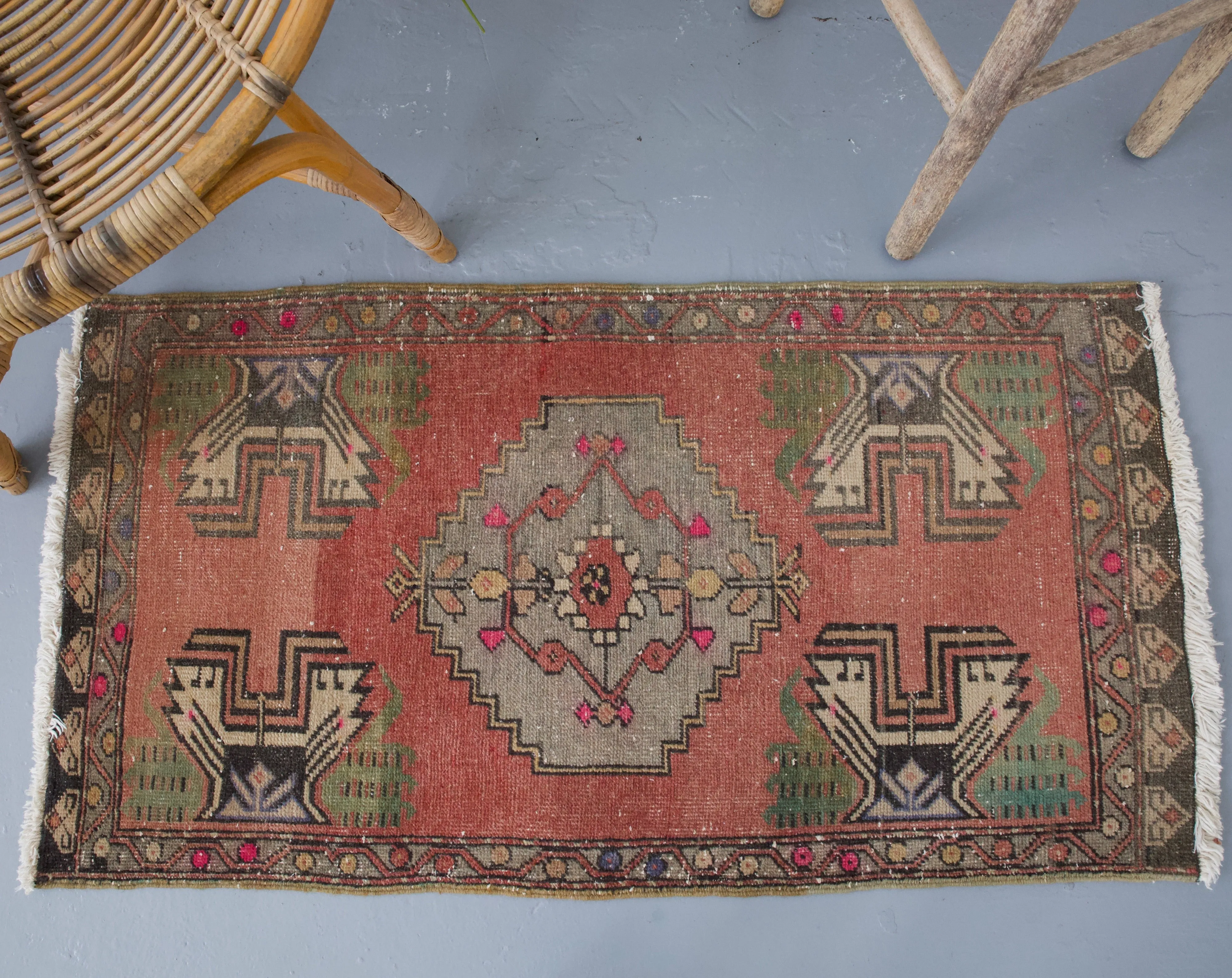 Vintage Mini Turkish Rug