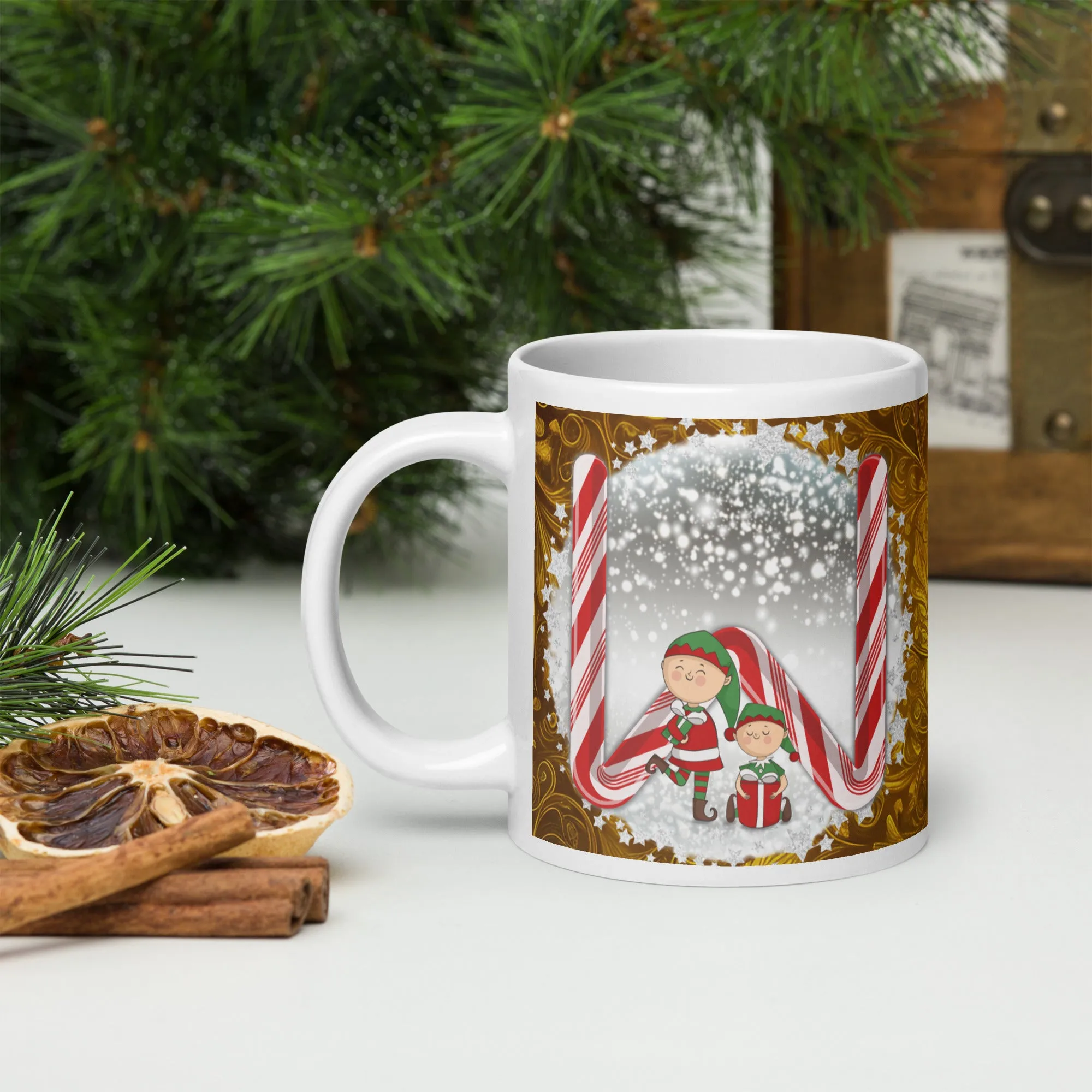 White glossy mug