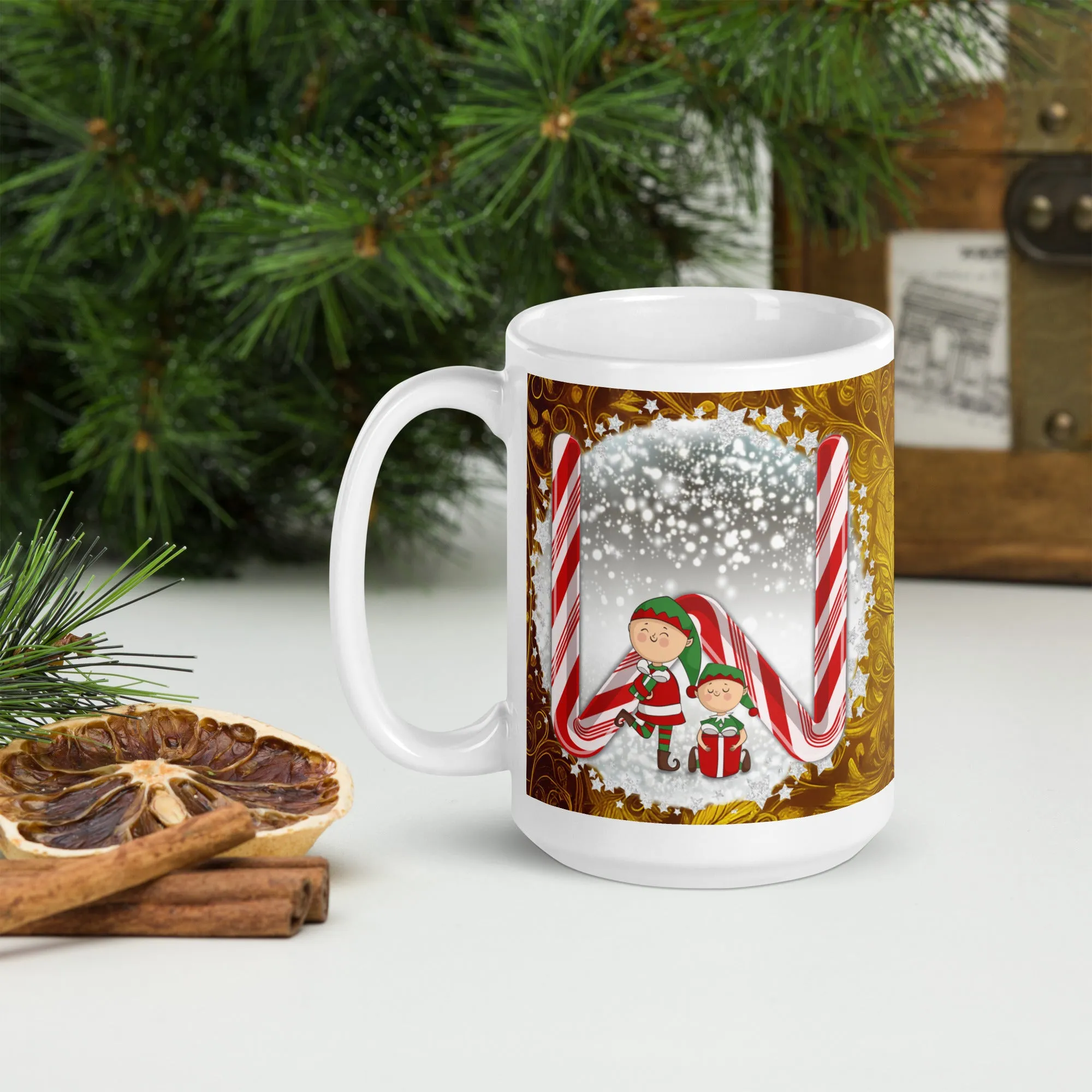 White glossy mug