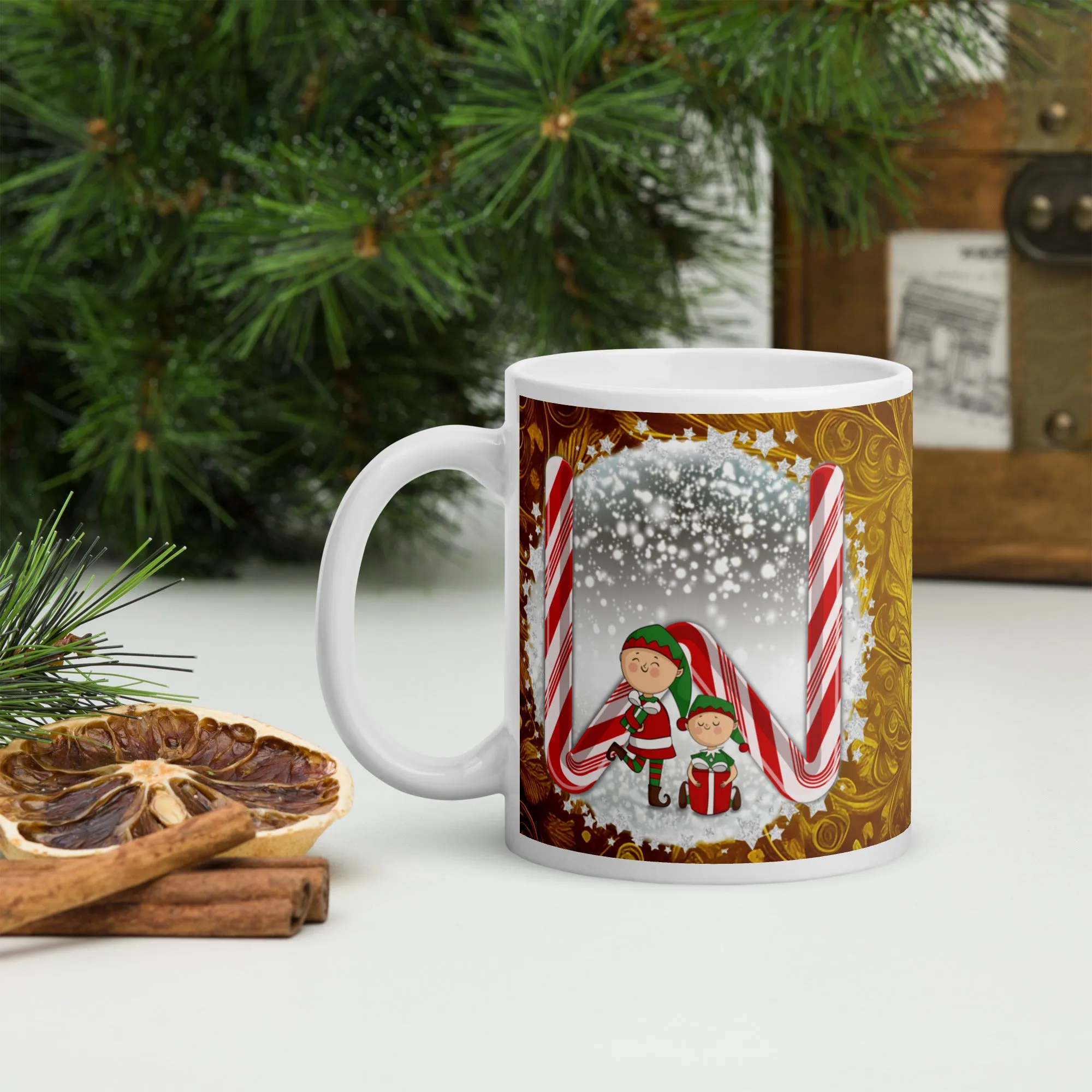 White glossy mug
