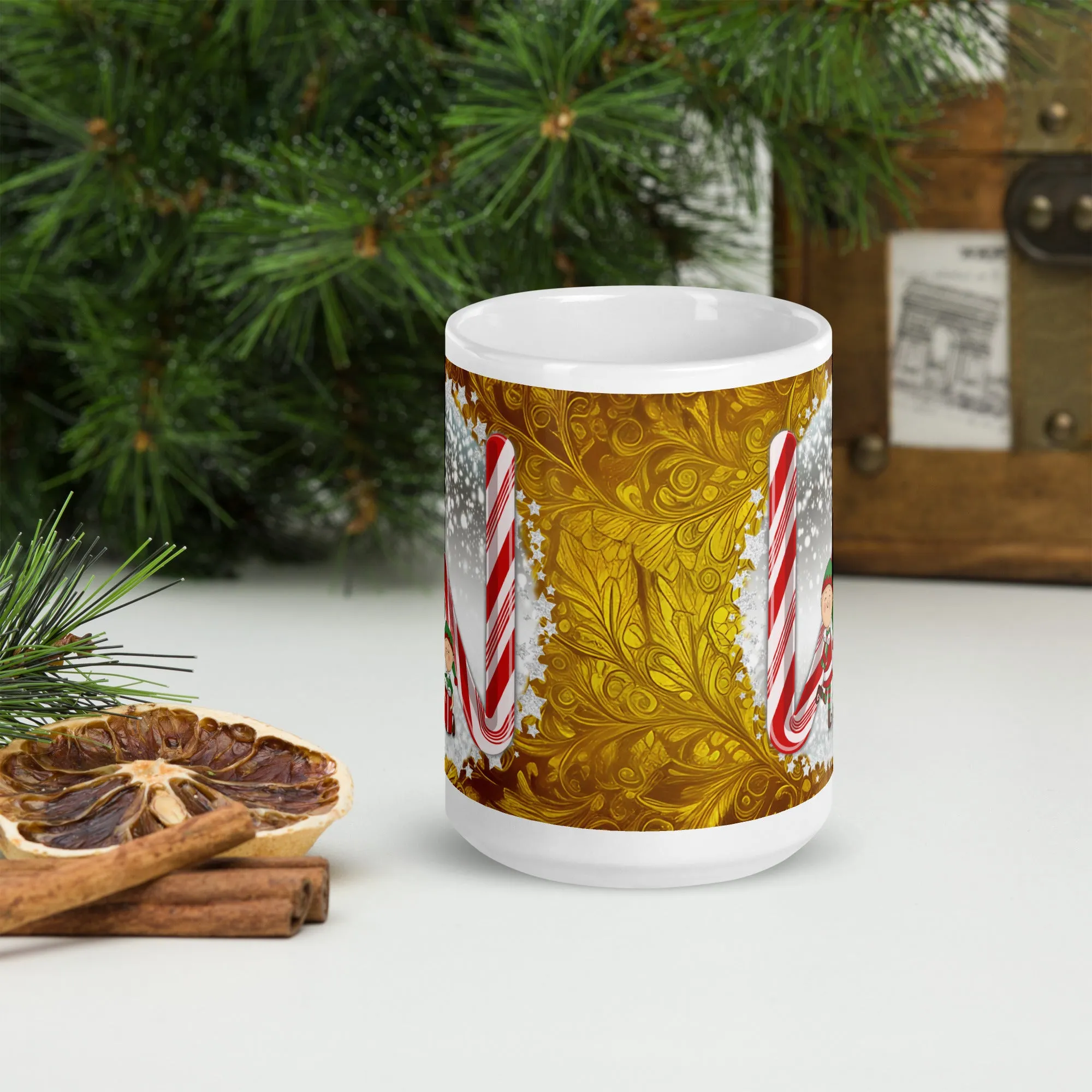 White glossy mug