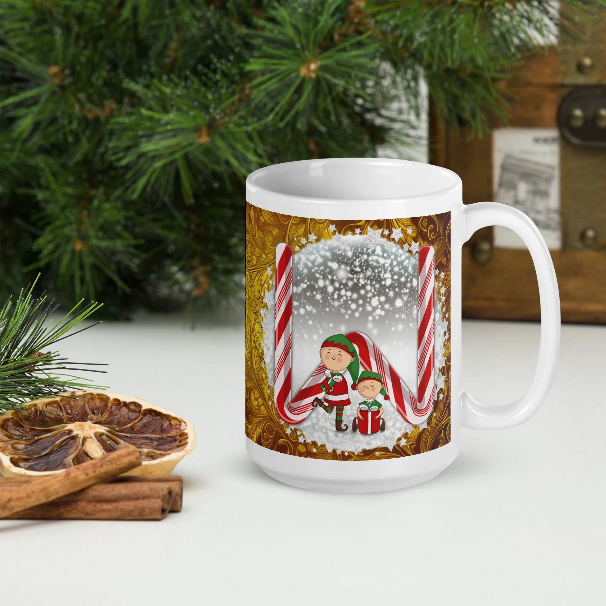 White glossy mug