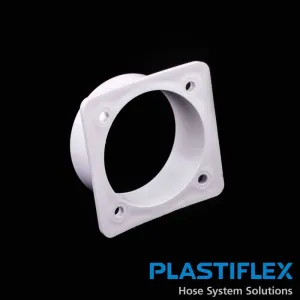 White Plastiflex Central Vacuum Fitting Flanged