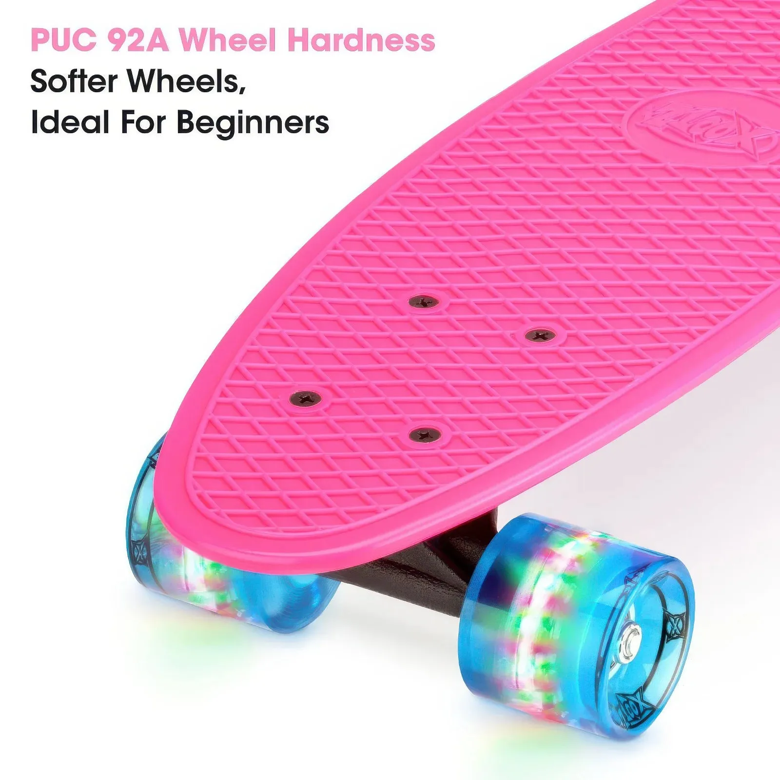 XOOTZ 22-Inch Mini Cruiser Skateboard - Pink