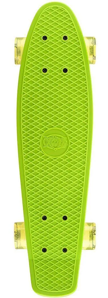 XOOTZ 22-Inch Skateboard with LED Light Up Wheels - Green